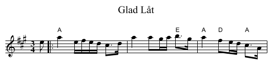 Glad Låt - staff notation