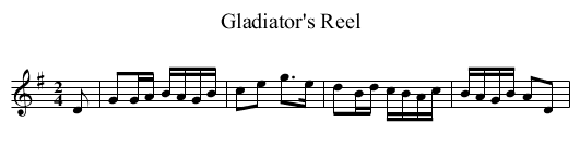 Gladiator's Reel - staff notation