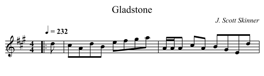Gladstone - staff notation