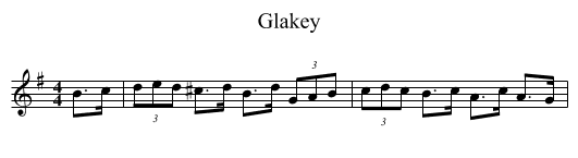 Glakey - staff notation