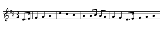 Glan Meddwdod Mwyn - staff notation