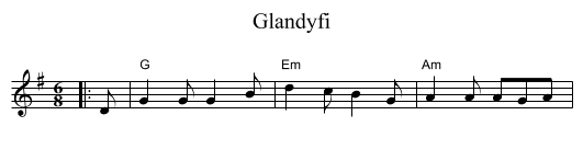 Glandyfi - staff notation