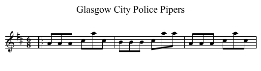 Glasgow City Police Pipers - staff notation