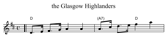 Glasgow Highlanders, the  - staff notation