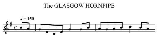 GLASGOW HORNPIPE, The - staff notation