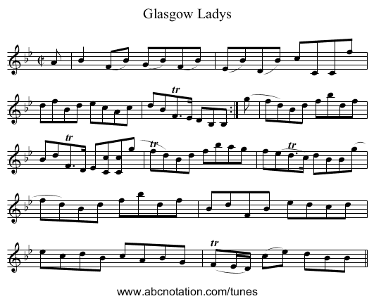 Glasgow Ladys - staff notation