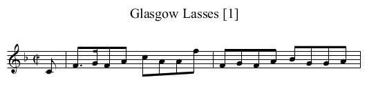 Glasgow Lasses [1] - staff notation