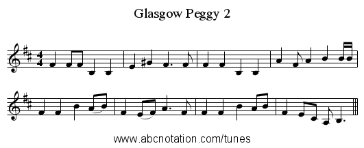 Glasgow Peggy 2 - staff notation