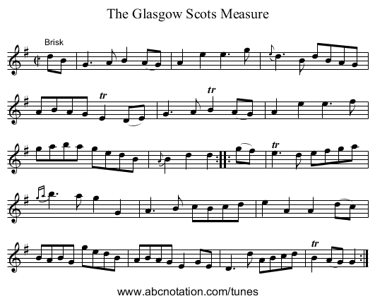 Glasgow Scots Measure, The - staff notation