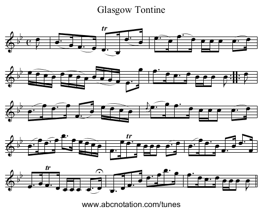 Glasgow Tontine - staff notation