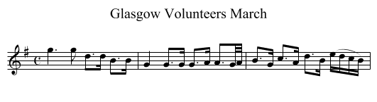Glasgow Volunteers March - staff notation