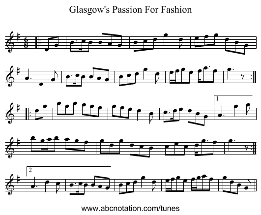 Glasgow's Passion For Fashion - staff notation