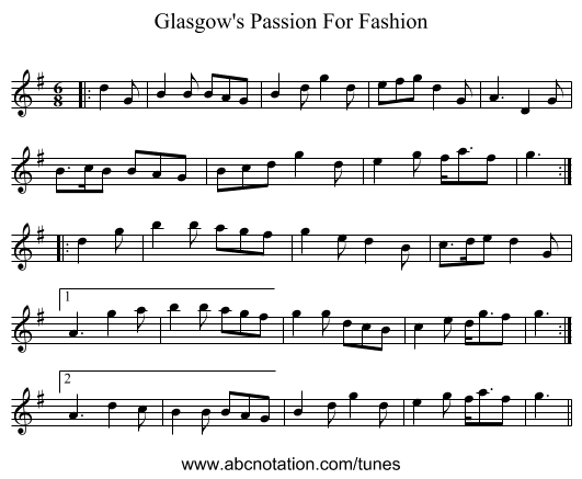 Glasgow's Passion For Fashion - staff notation