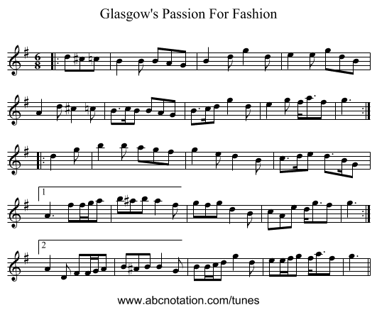 Glasgow's Passion For Fashion - staff notation