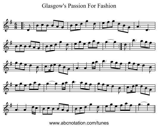 Glasgow's Passion For Fashion - staff notation