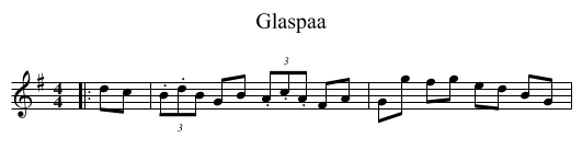 Glaspaa - staff notation