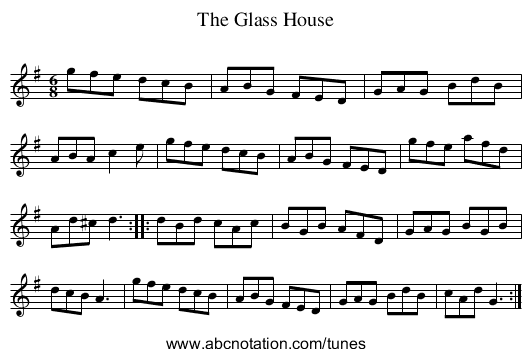 Glass House, The - staff notation