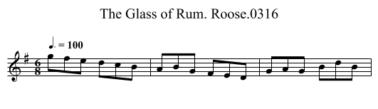 Glass of Rum. Roose.0316, The - staff notation
