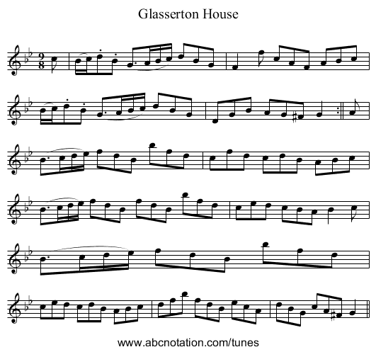 Glasserton House - staff notation