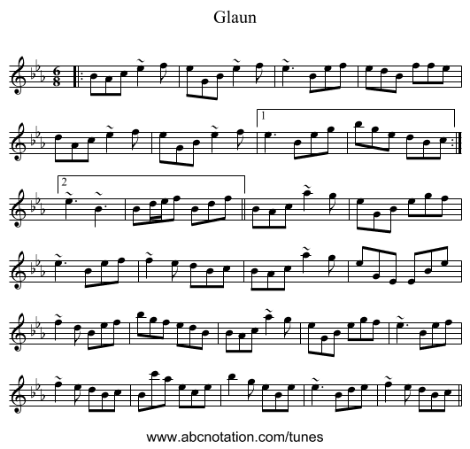Glaun - staff notation