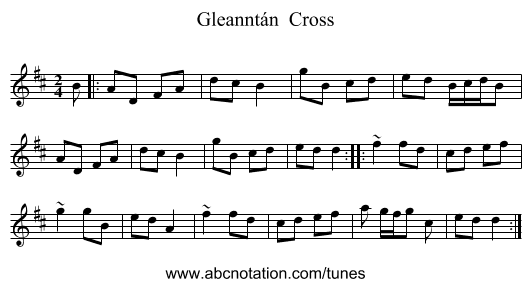 Gleanntán  Cross - staff notation