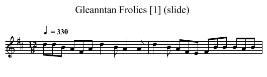 Gleanntan Frolics [1] (slide)  - staff notation