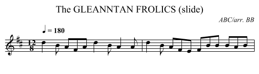 GLEANNTAN FROLICS (slide), The - staff notation
