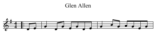 Glen Allen - staff notation