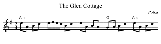Glen Cottage, The - staff notation