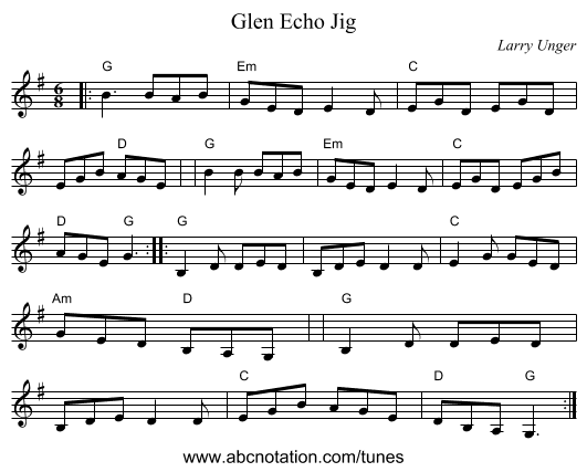 Glen Echo Jig - staff notation