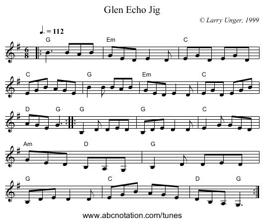 Glen Echo Jig - staff notation