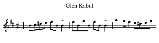 Glen Kabul - staff notation