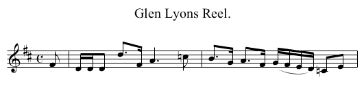 Glen Lyons Reel. - staff notation