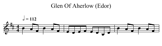Glen Of Aherlow (Edor) - staff notation