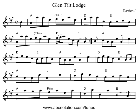 Glen Tilt Lodge - staff notation