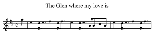 Glen where my love is, The - staff notation