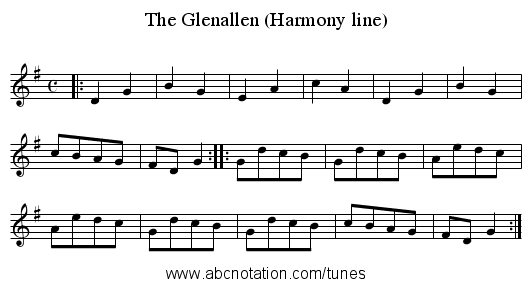 Glenallen (Harmony line), The - staff notation
