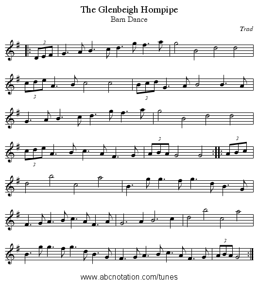 Glenbeigh Hornpipe, The - staff notation