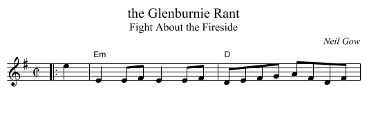 Glenburnie Rant, the  - staff notation