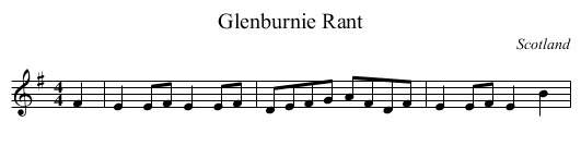 Glenburnie Rant - staff notation