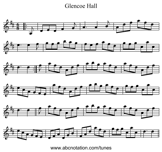 Glencoe Hall - staff notation