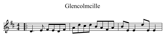 Glencolmcille - staff notation