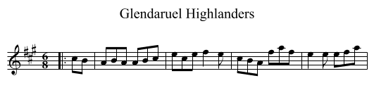 Glendaruel Highlanders - staff notation