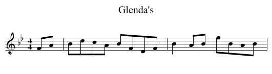 Glenda's - staff notation