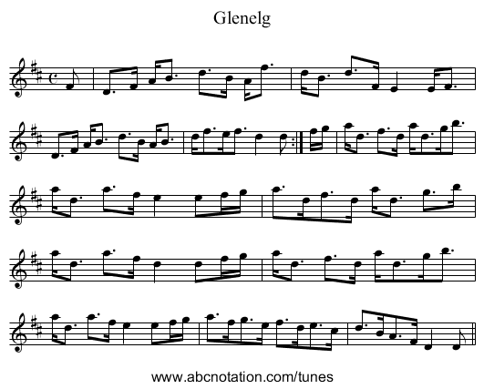 Glenelg - staff notation