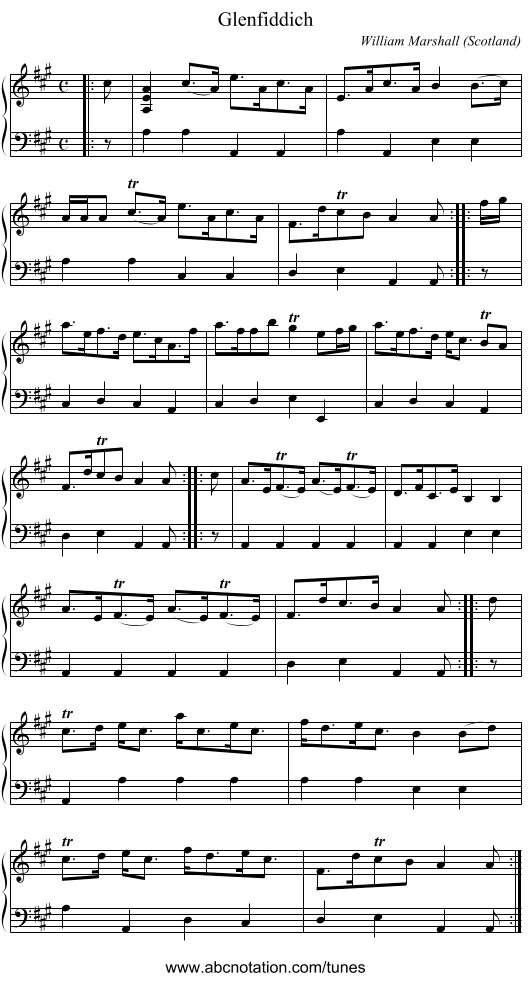 Glenfiddich - staff notation