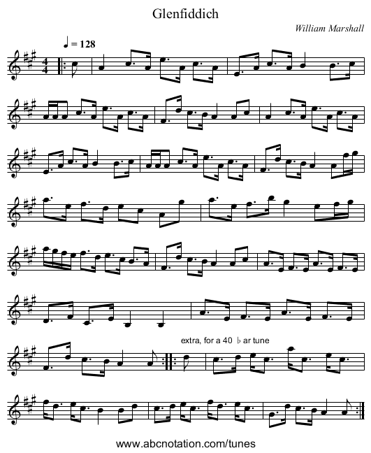 Glenfiddich - staff notation