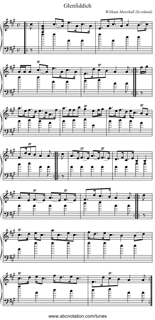 Glenfiddich - staff notation