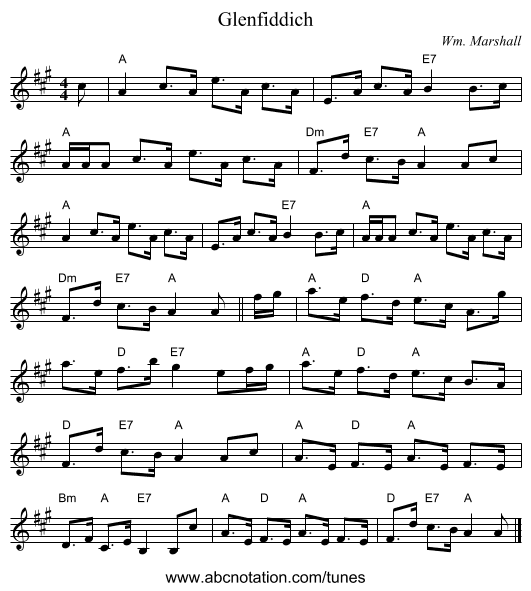 Glenfiddich - staff notation