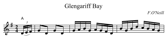 Glengariff Bay - staff notation